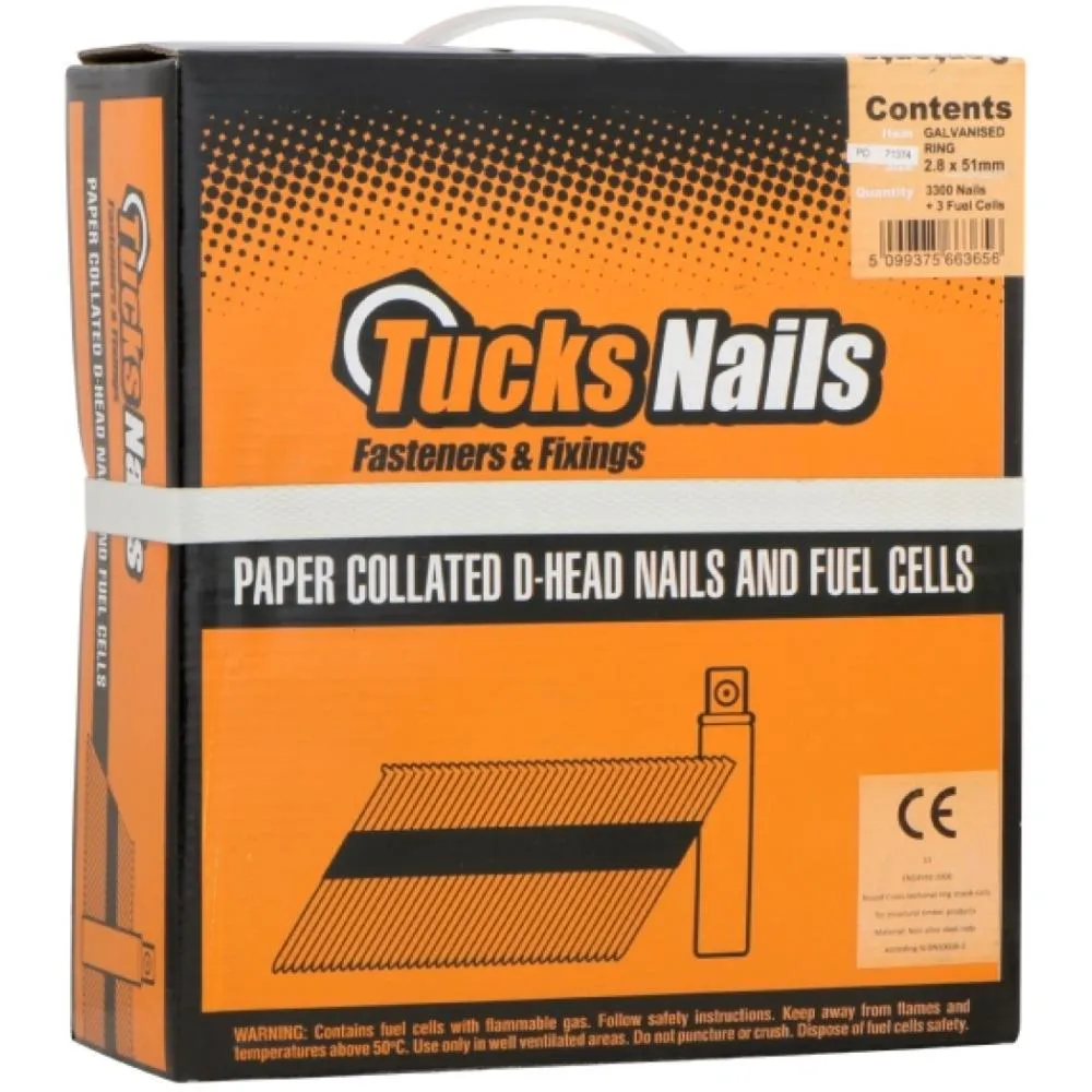 Tucks - 3.1X90mm Tucks Nail Fuel Packs Smooth Galvanised 2200+2Pce
