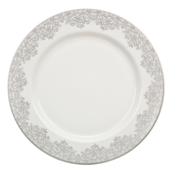 Denby Monsoon Filigree Silver Dinner Plate