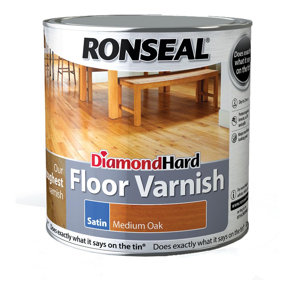 Ronseal Diamond Hard Floor Varnish Medium Oak 2.5L