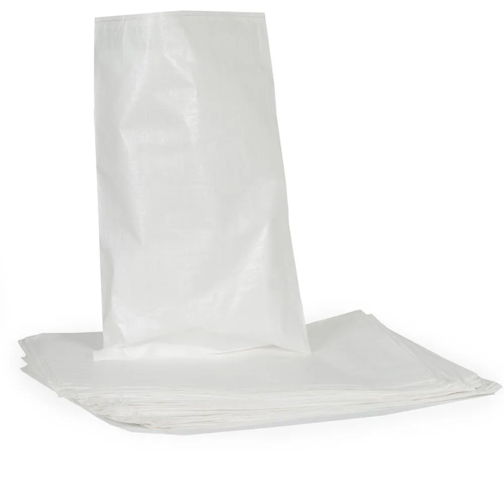 Plain White Rubble Bags - 77cm X 50cm