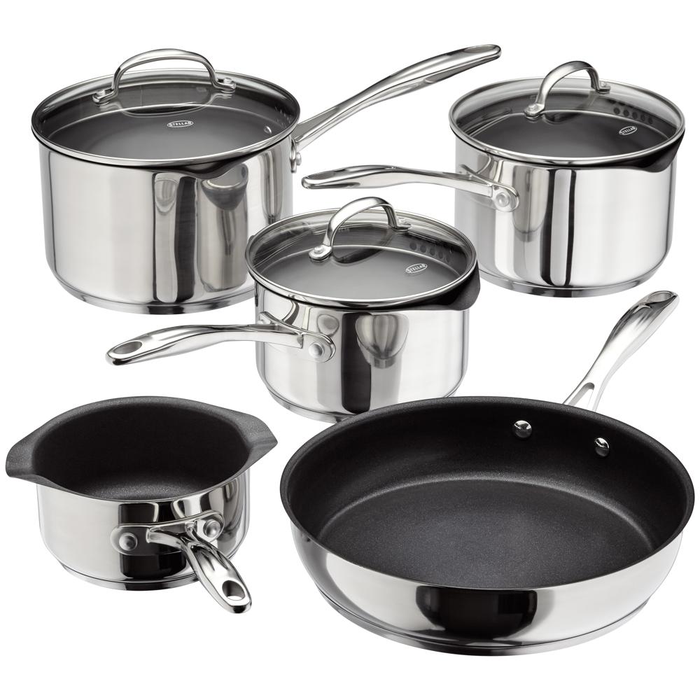 Stellar Profile 7000, 5 Piece Draining Saucepan Set