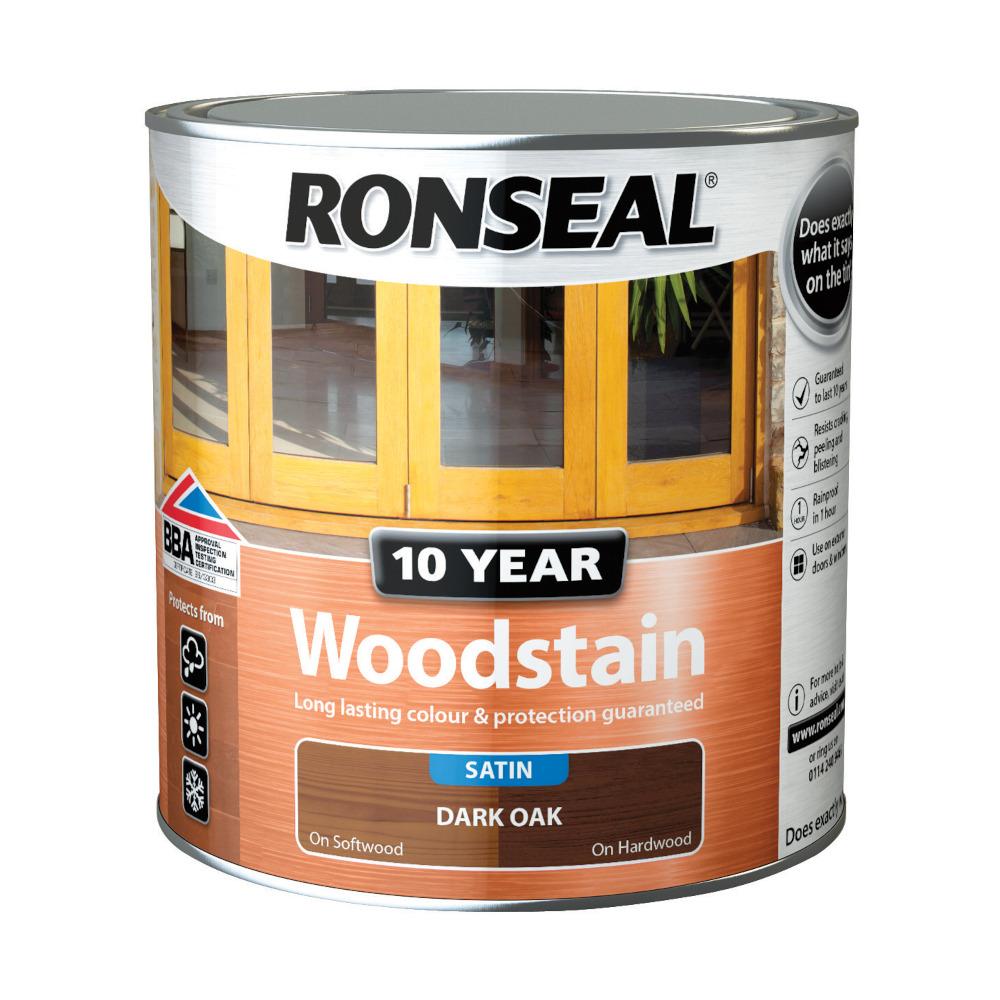 Ronseal 10 Year Woodstain Dark Oak Satin 750ml