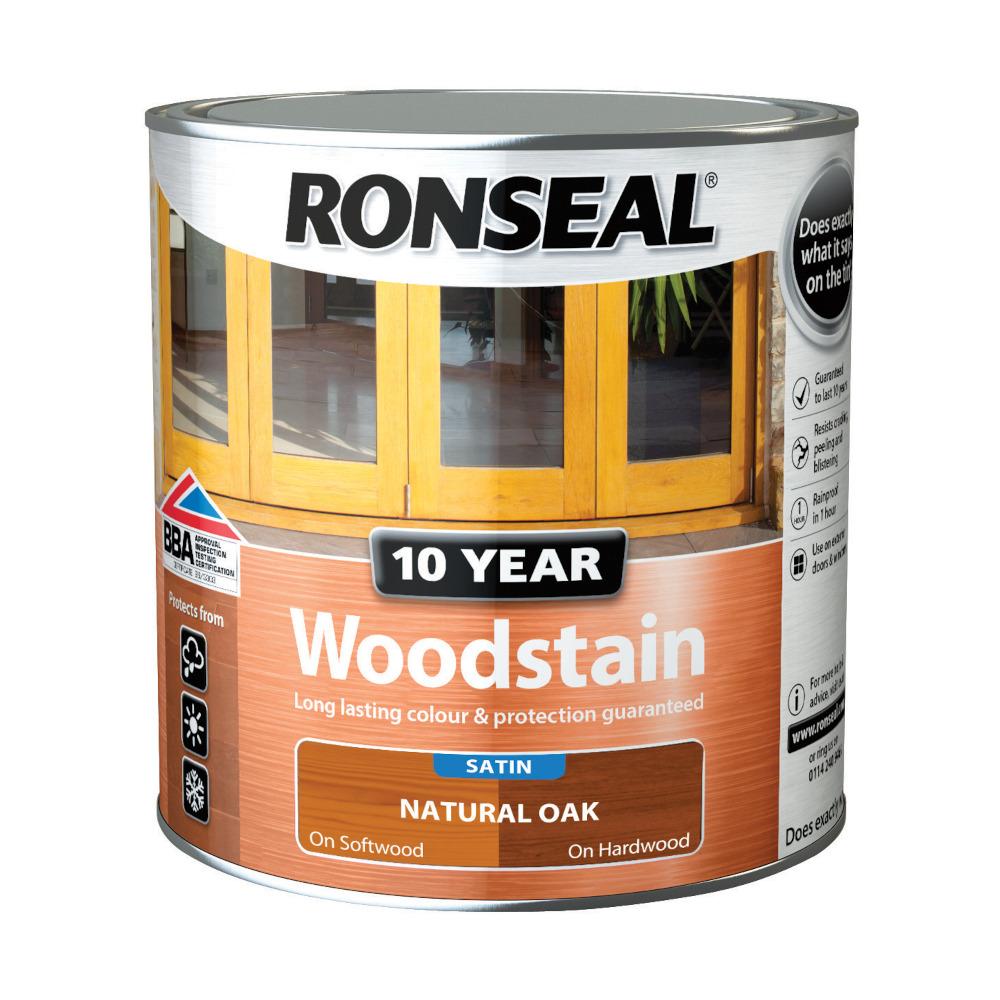 Ronseal 10 Year Woodstain Natural Oak Satin 750ml