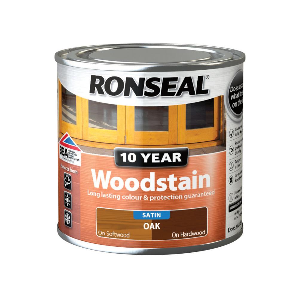 Ronseal 10 Year Woodstain Oak Satin 250ml