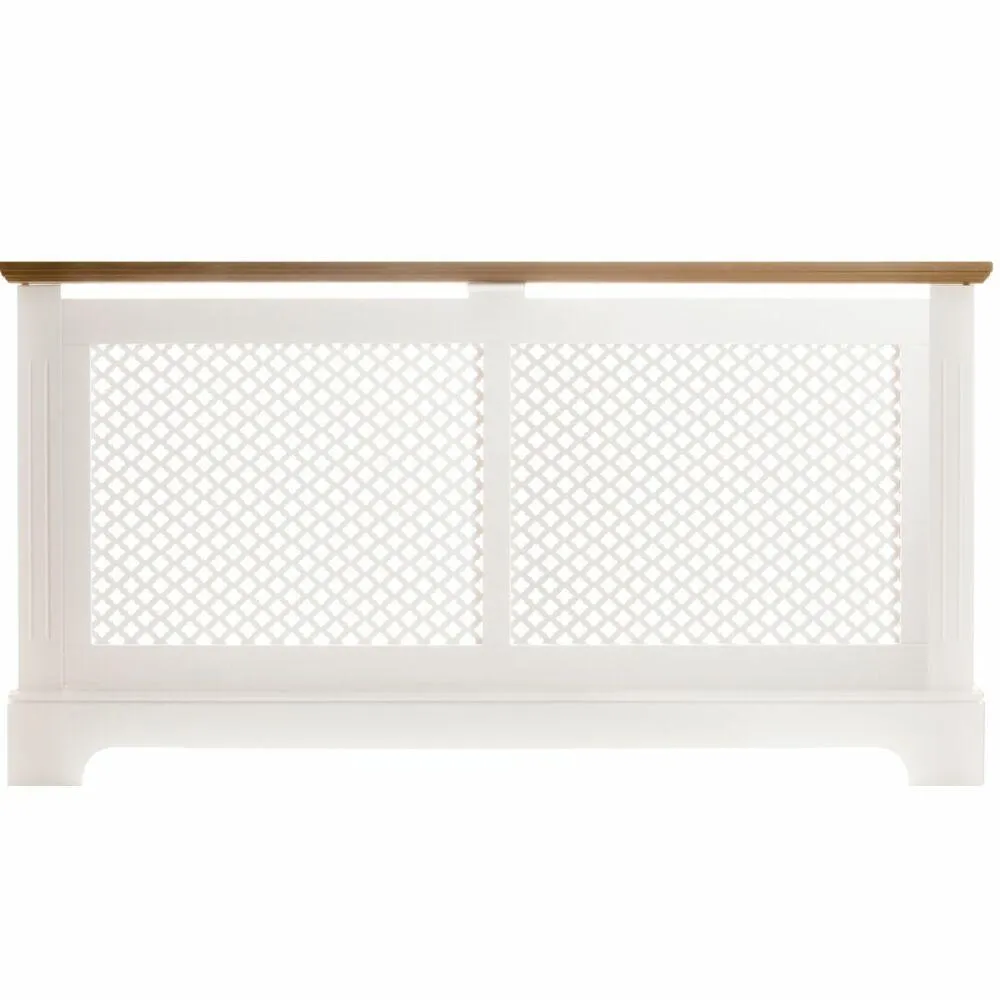 Tema Georgian Radiator Cover Two Tone White & Oak Large