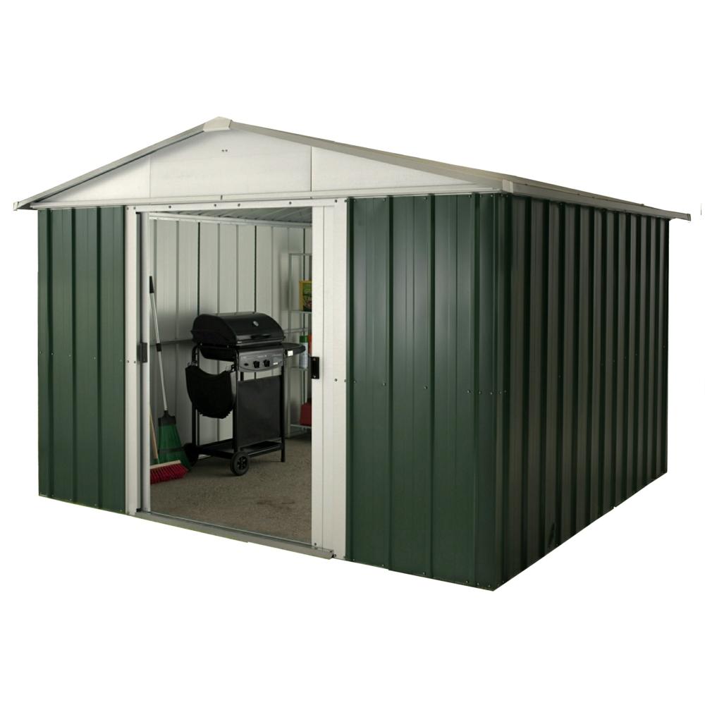 Deluxe Apex Metal Shed 1010Geyz - 10Ft X 10Ft