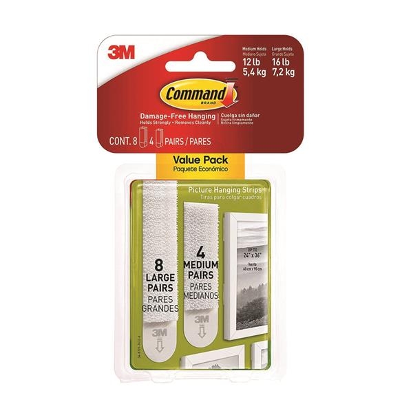 Command Damage Free Hanging (8 Large4 Medium Strips) 17209