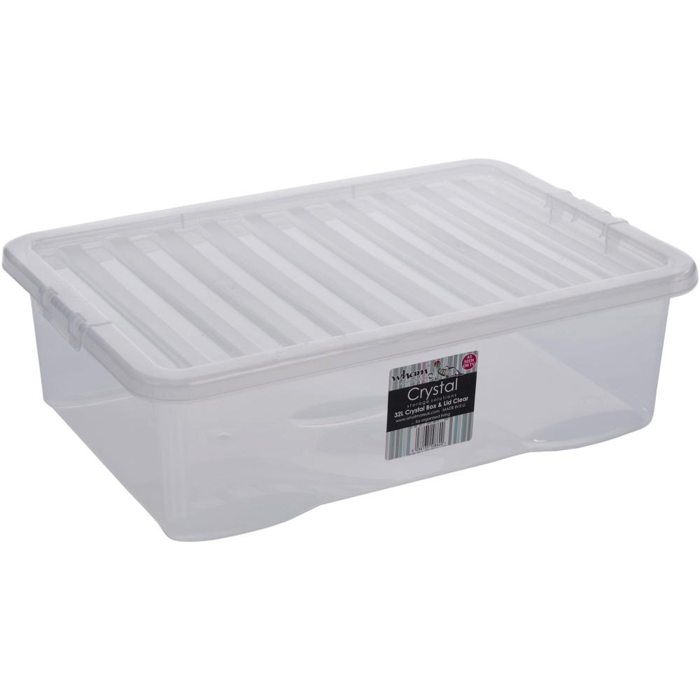Crystal Underbed Storage Box & Lid Clear - 32L