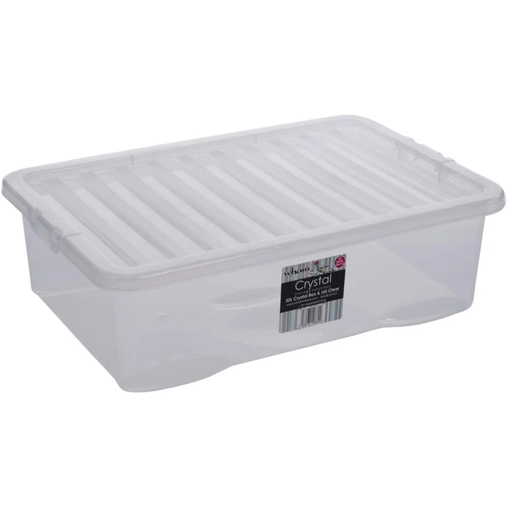 Crystal Underbed Storage Box & Lid Clear - 32L