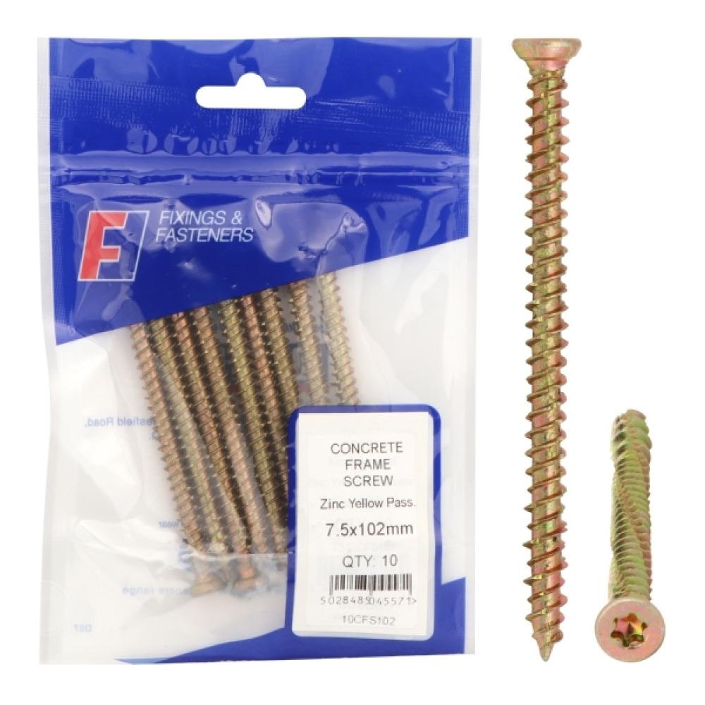 Forgefix Prepack Concrete Frame Screw 7.5X62mm (Bag10)