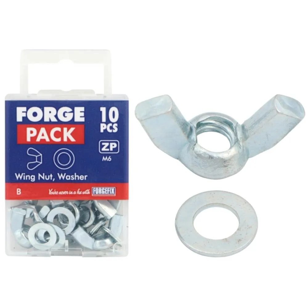 Forgepack Wing Nut & Washer M12 (Pack4)