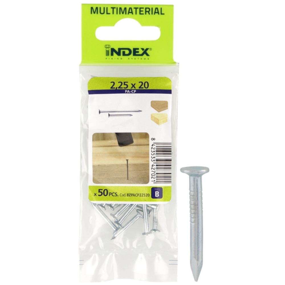 Index Prepack Steel Nails 2.25X25 Pack50