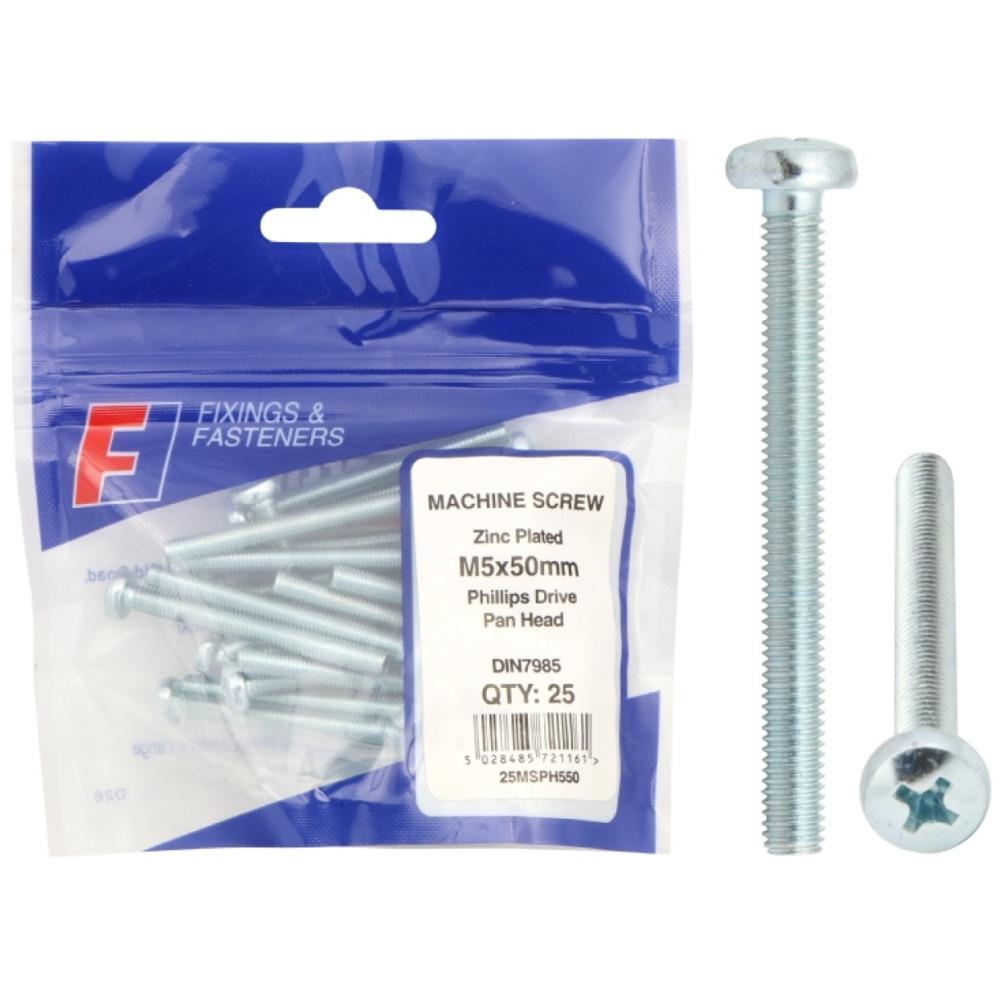 Forgefix Machine Screws Pan Head M5X20mm (Bag25)