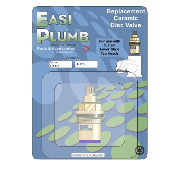 Easi Plumb Single 1/2" Replacement Ceramic Disc Valve - Blue