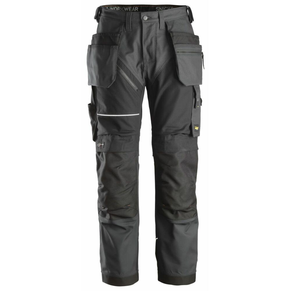 Snickers - Ruffwork, Canvas+ Work Trousers+ Holster Pockets - Steel GreyBlack