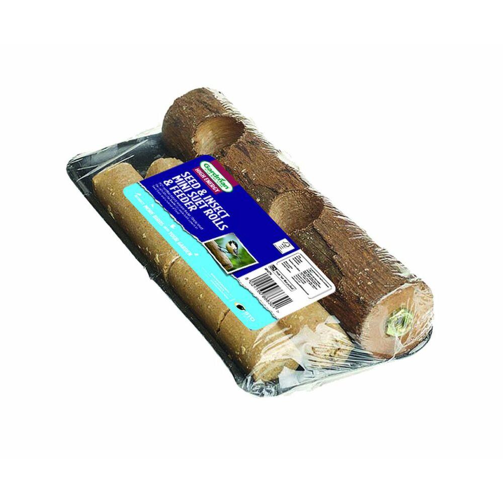 Gardman Seed And Mealworm Mini Suet Rolls And Feeder