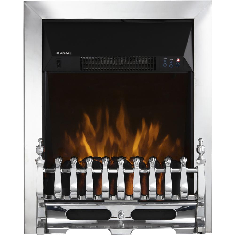 Whitby Electric Fire Inset With Remote Control Chrome - 2Kw