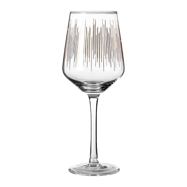 Deco Hand Blown Wine Glasses Set Of 4