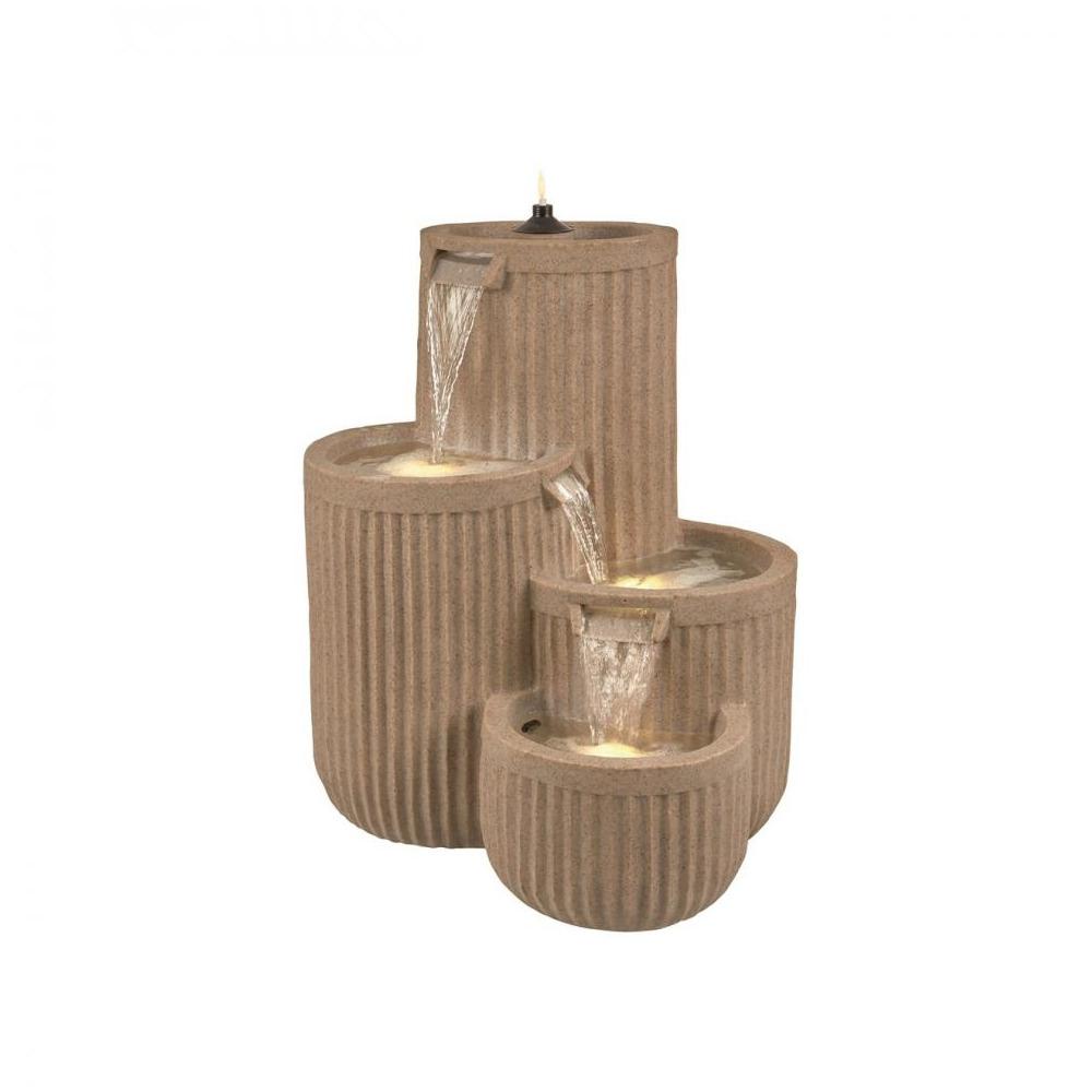 Premier - Led Cascading Water Feature -Ribbed - 80cm