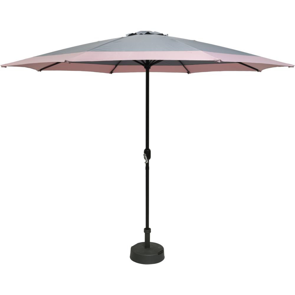 Aluminium Grey Parasol With Pink Edge - 3M