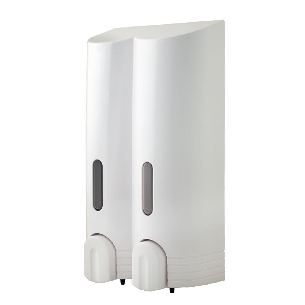 Euroshowers Tall White Double Dispenser