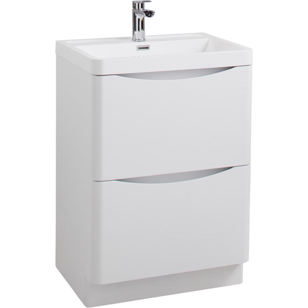 Floor Standing Vanity Unit & Basin Ash White - 60cm