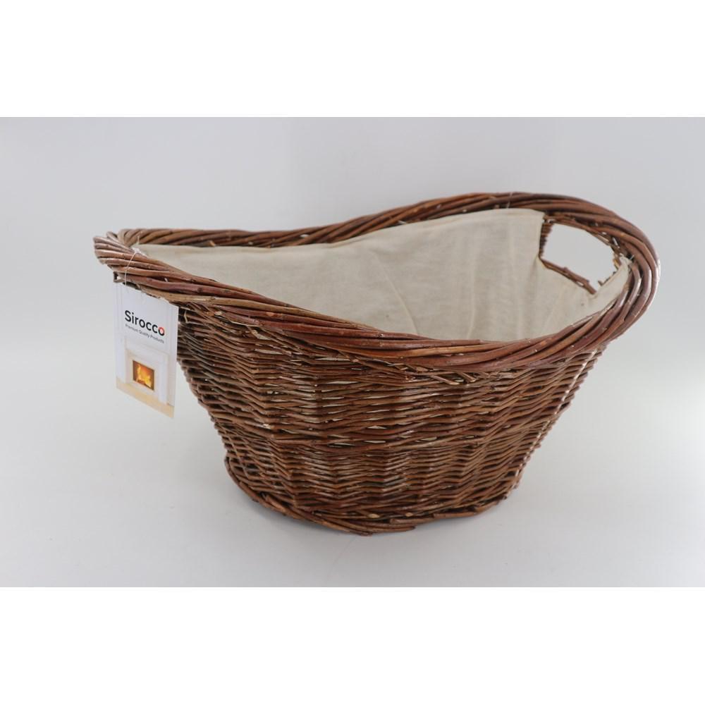 Sirocco - Oval Willow Basket With Canvas Liner