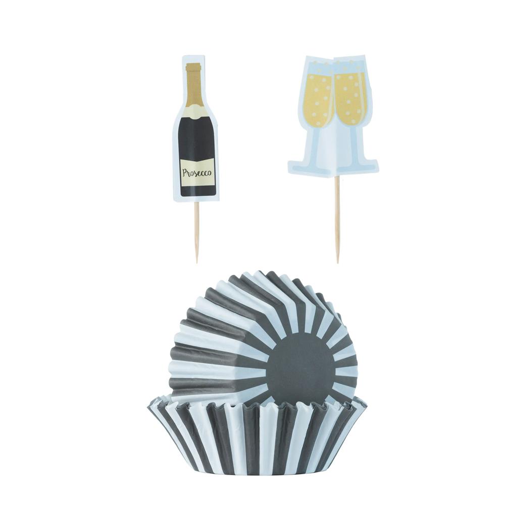 Mason Cash 48 Prosecco Cupcake Case & Toppers