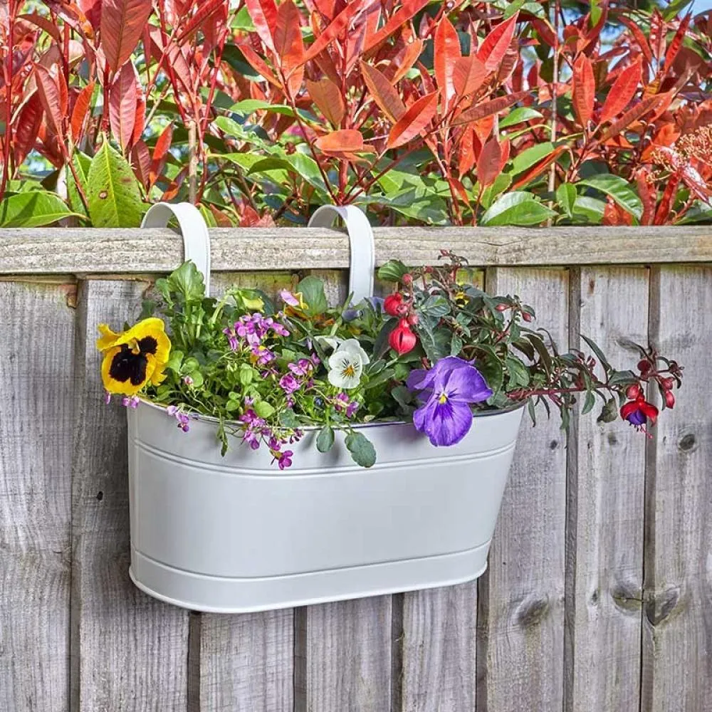 Smart Garden - 12In Fence & Balcony Hanging Planter - Ivory