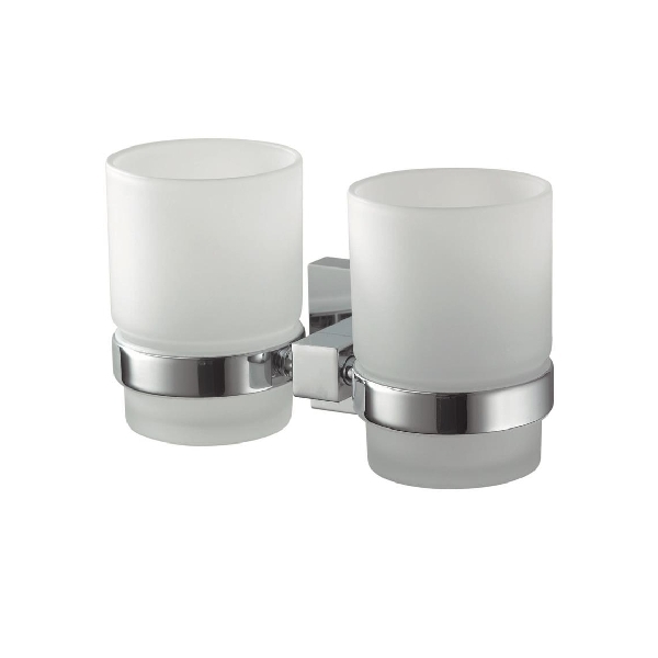 Mezzo Double Tumbler & Holder Chrome