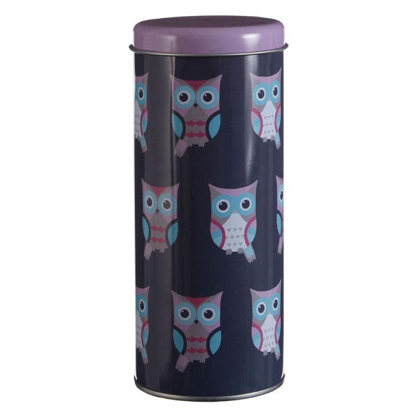 Round Storage Canister Happy Owl