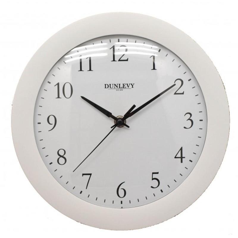 White Wall Clock 10In Plastic