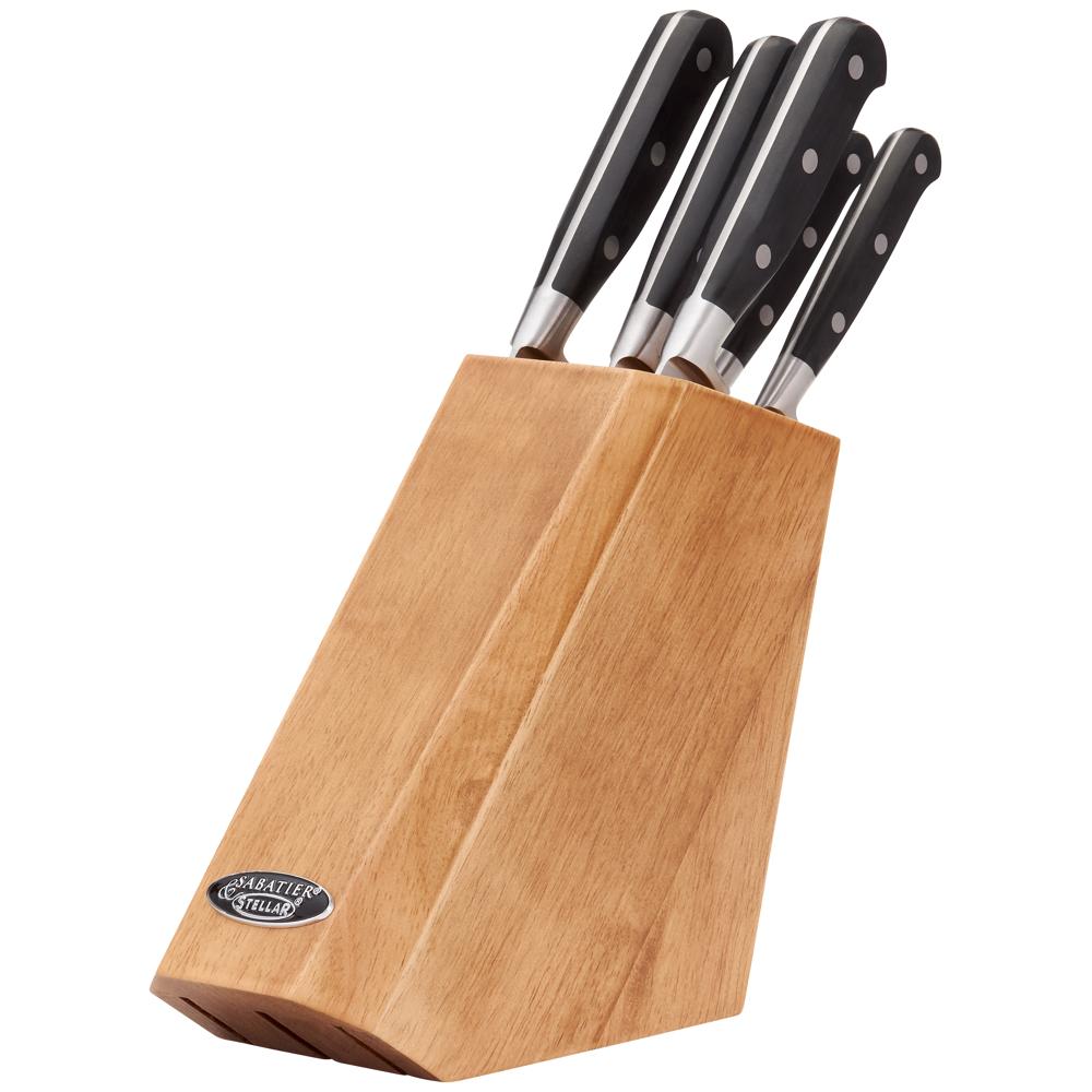 Stellar Sabatier Is, 5 Piece Knife Block Set, Wood