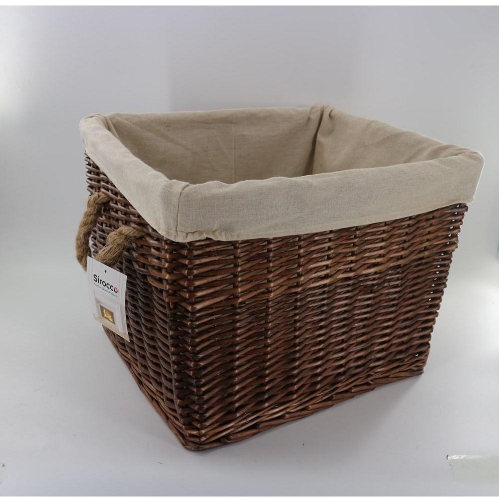 Sirocco - Rectangular Willow Basket With Canvas Liner