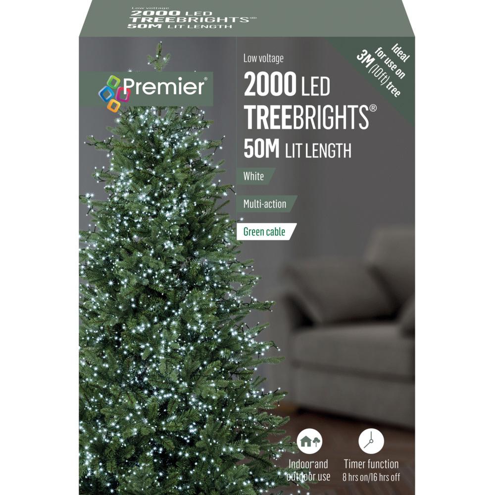 2000 Led Multi-Action Treebrights With Timer - White