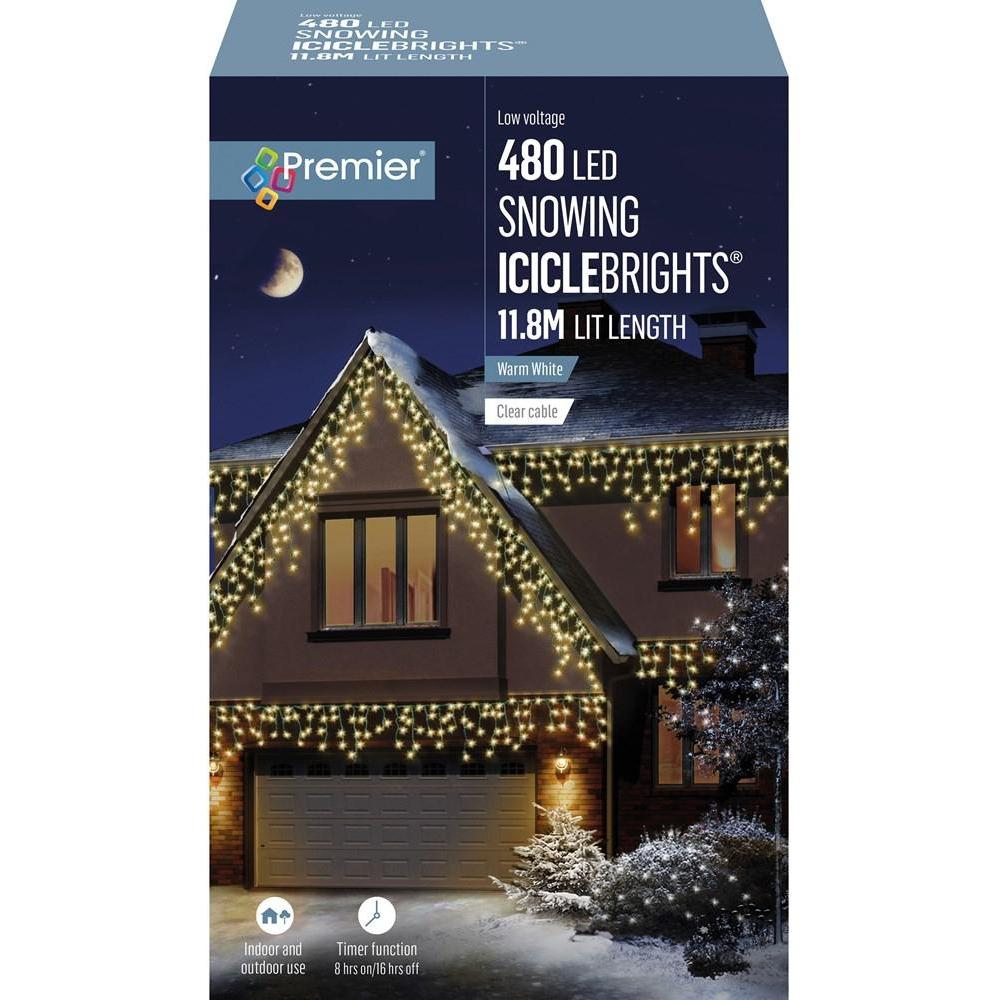 Premier - 480 Led Multi-Action Snowing Iciclebrights - Warm White