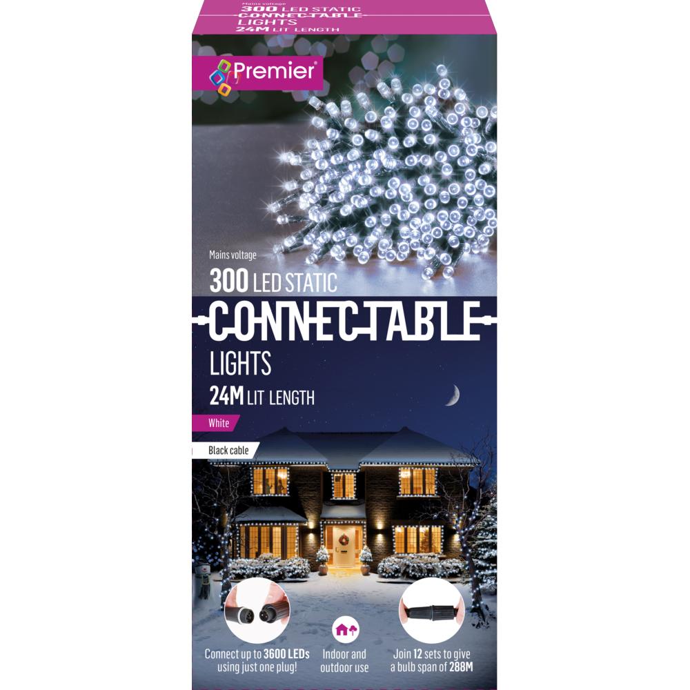 300 Led Static Connectable Lights - White
