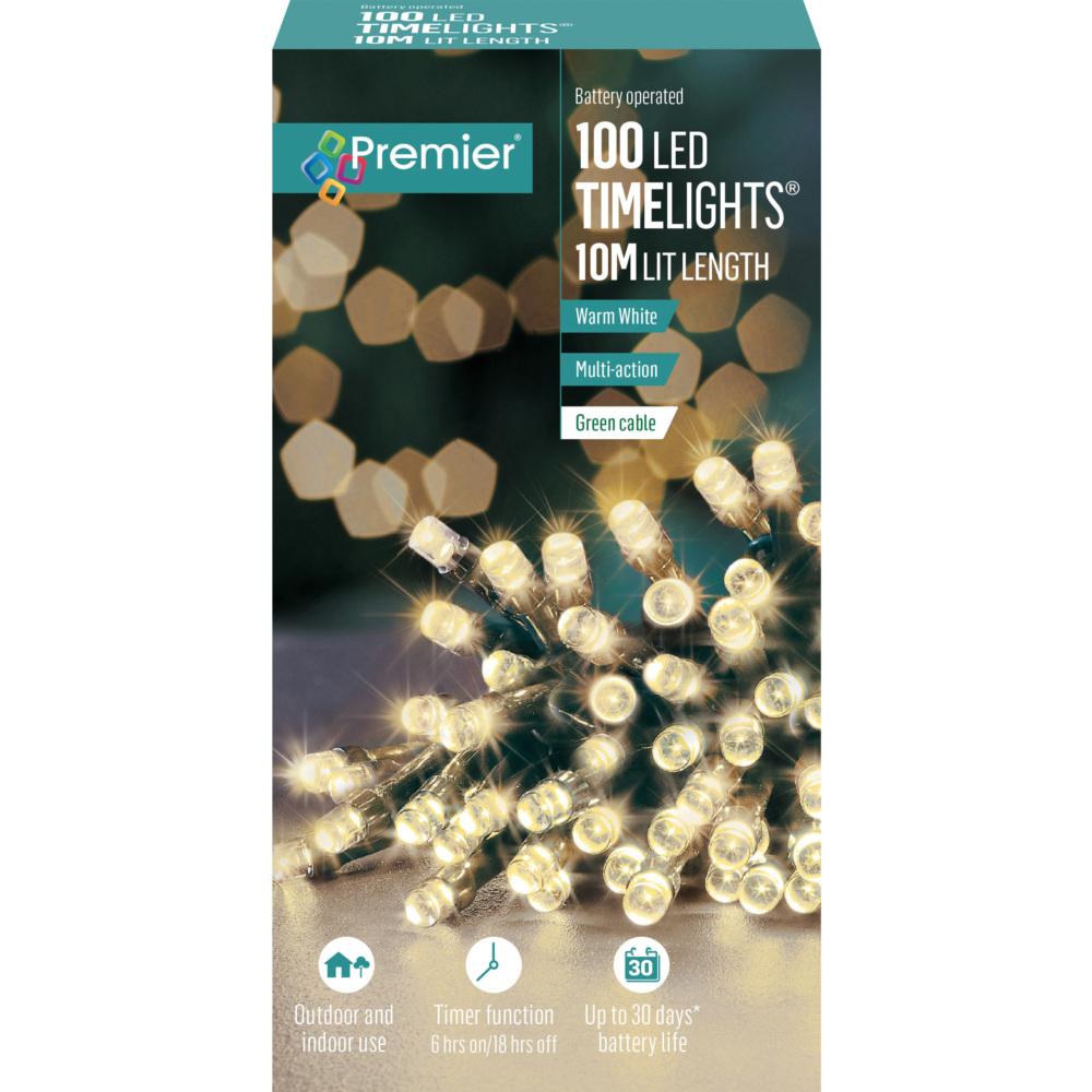 100 Led Battery Operated Timelights - Warm White
