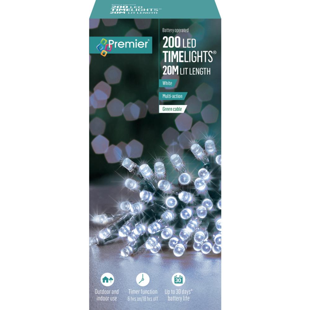 200 Led Battery Operated Timelights - White