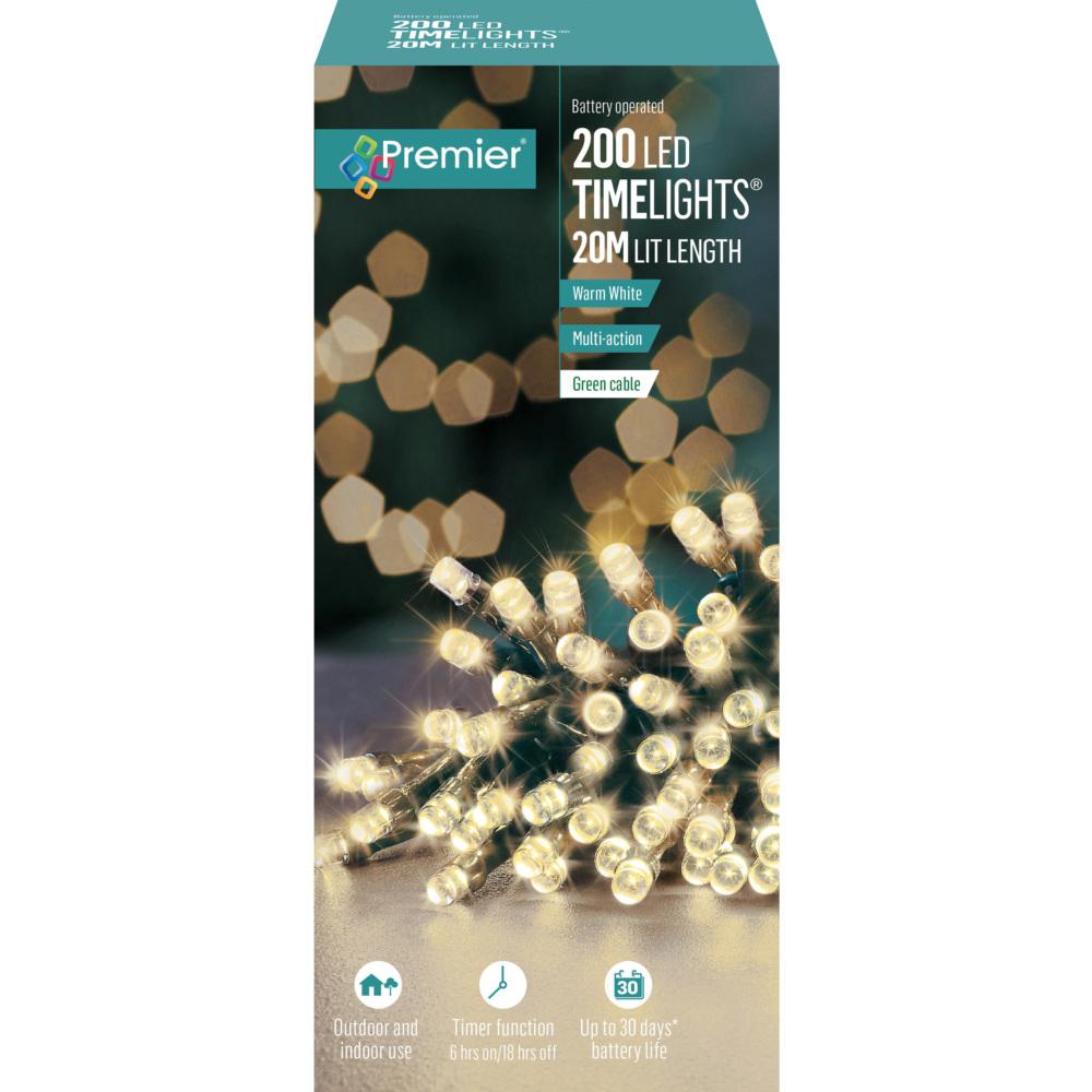 200 Led Battery Operated Timelights - Warm White