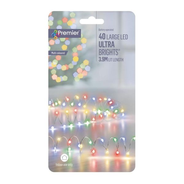 40 Large Led Battery Operated ULabrights - Multi-Coloured