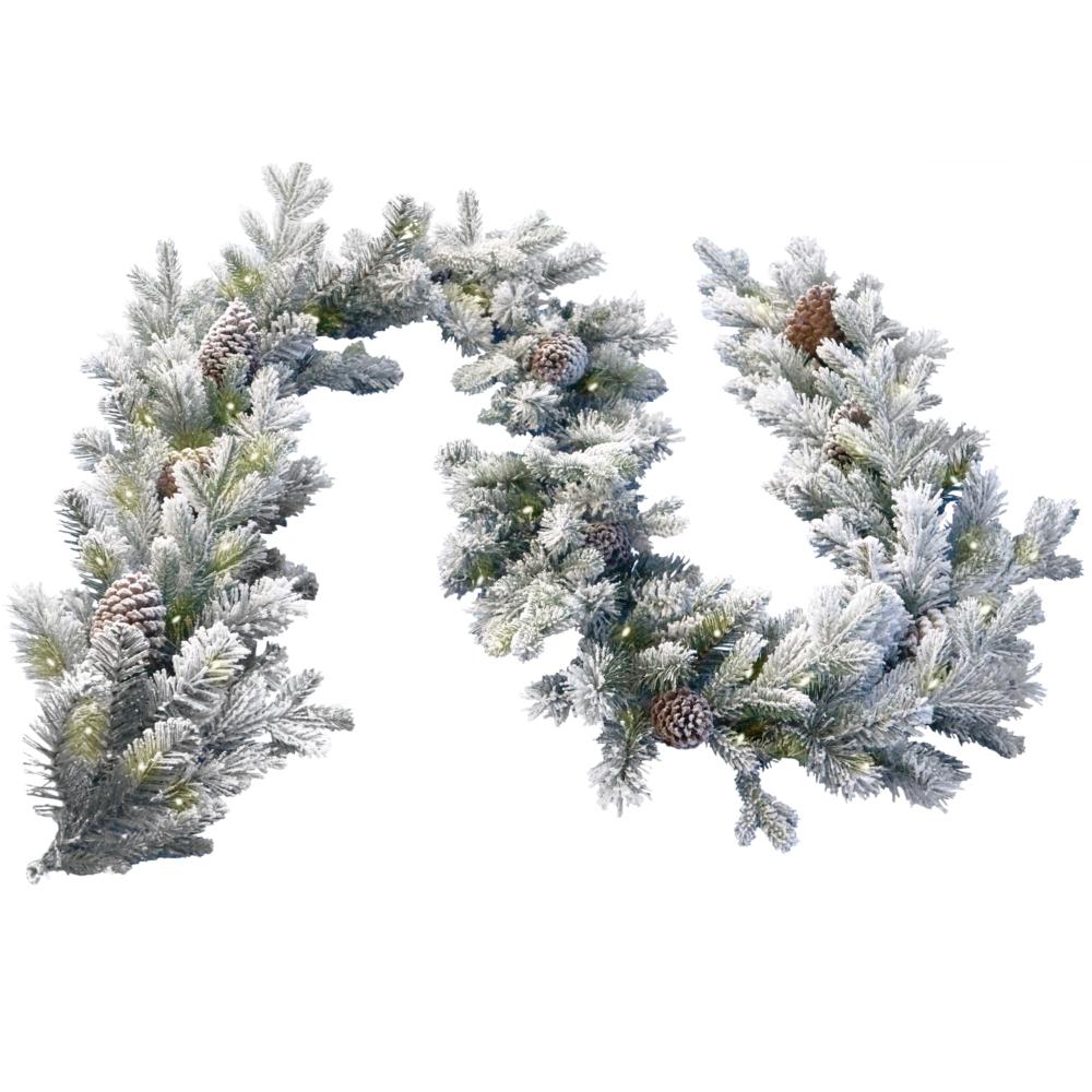 Snowy Dorchester Pine Garland - 9Ft X 12In