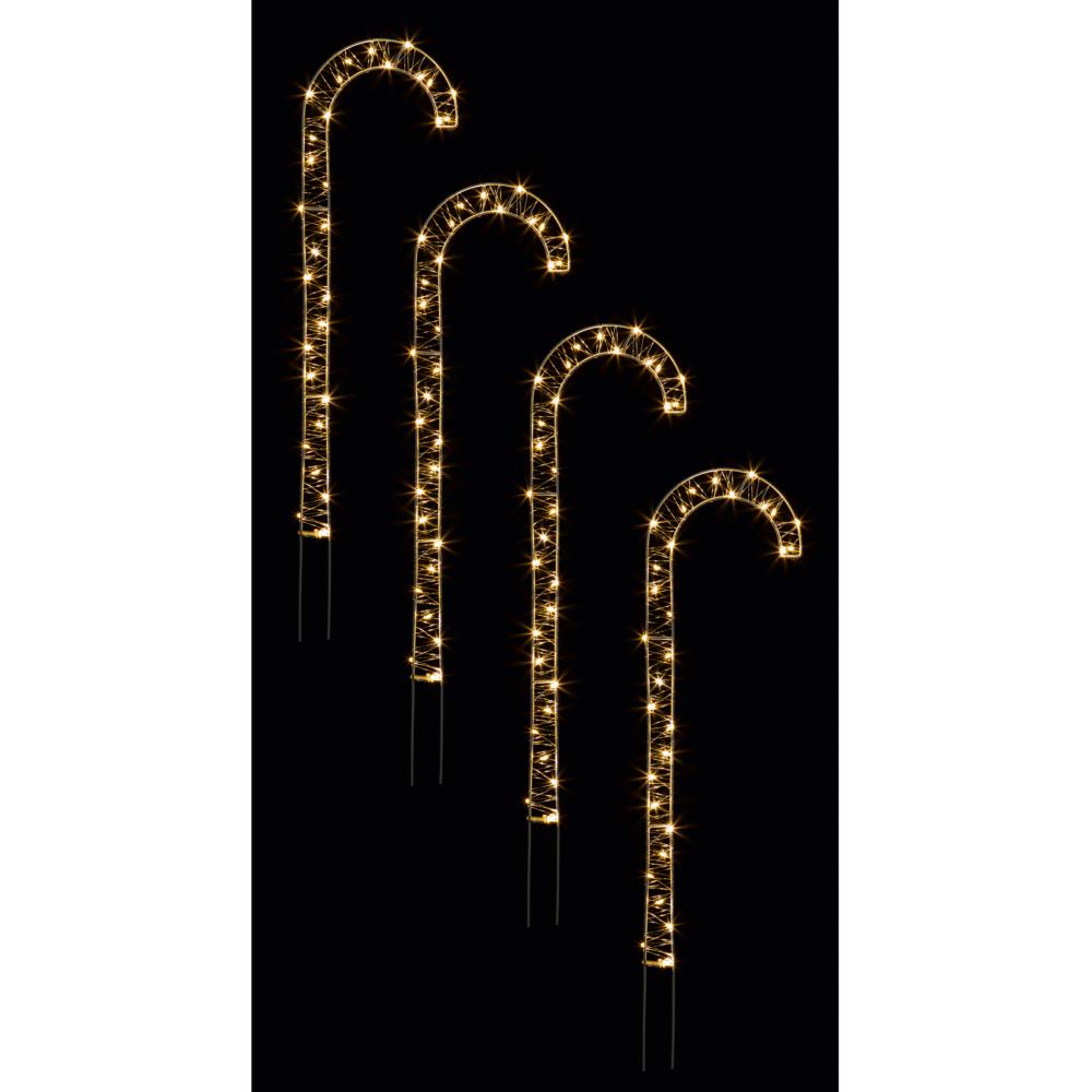 Led Pin Wire Candy Cane Path Finders - Set Of 4