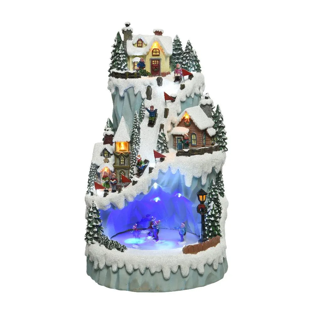 Led Winter Village Mountain Scene - 43cm