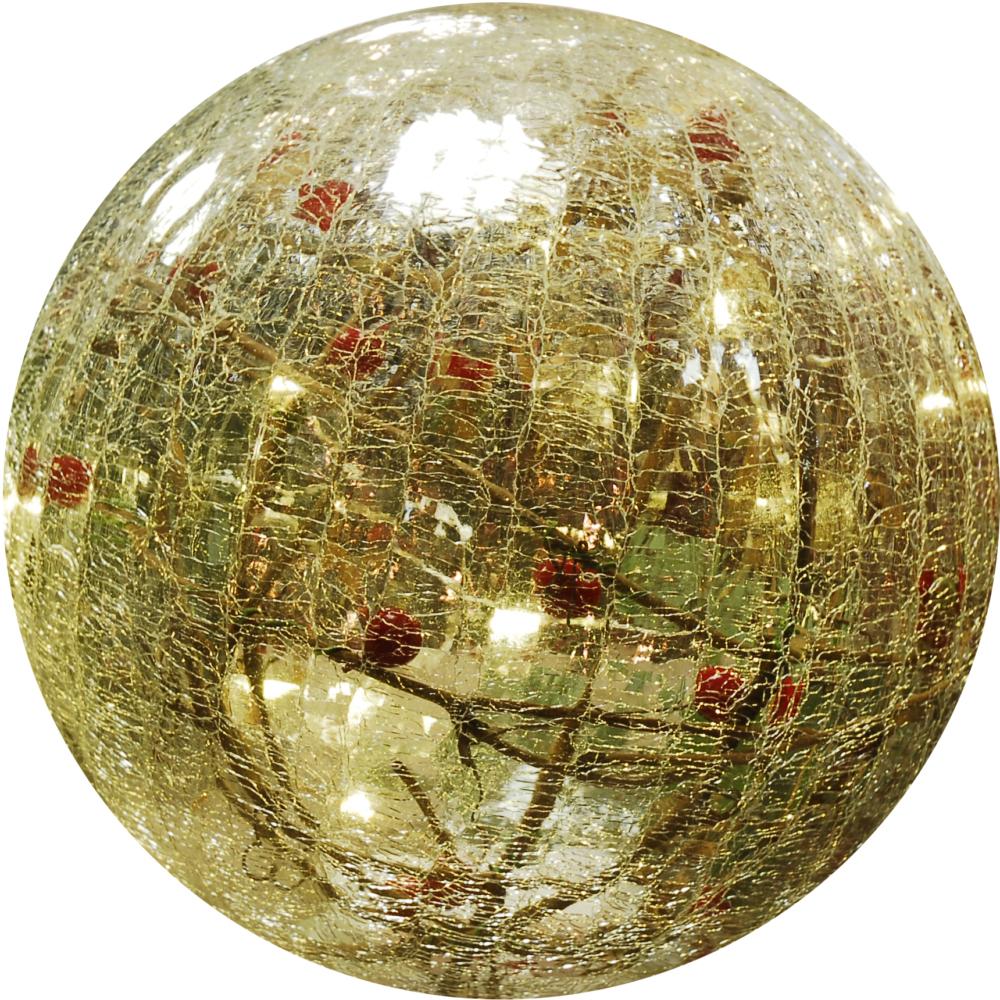 Led Lit Crackle Effect Berries Ball - 20cm