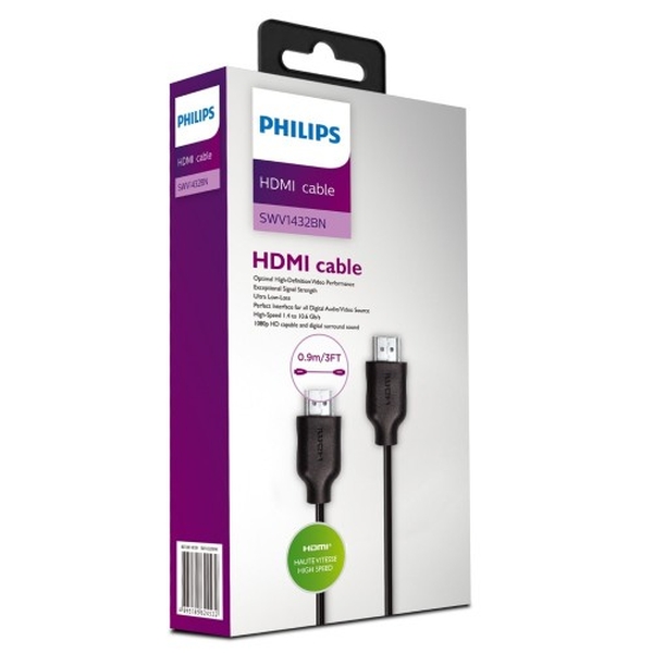 Philips High Speed Hdmi With Ethernet Cable 0.9M