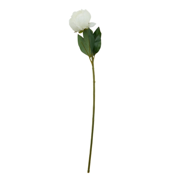 Fiori 65cm Peony Stem - White/Pink