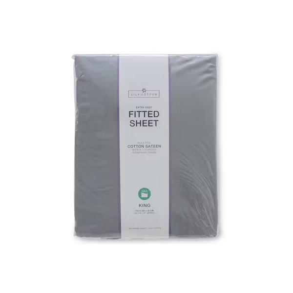 Lily Cotton 200Tc Sateen Ftd Grey S/B