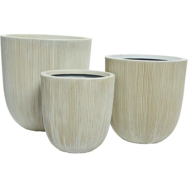 Lennox Plastic Planter Set Of 3 - Off White