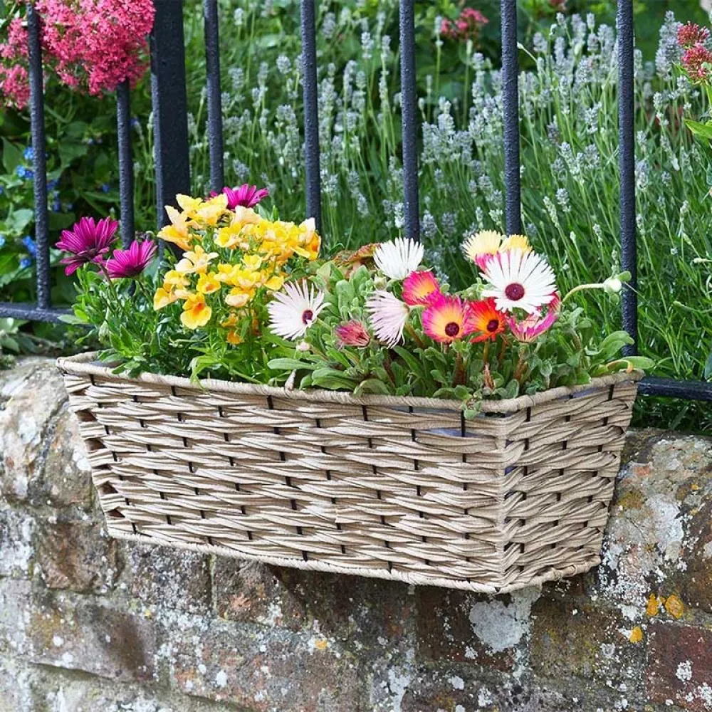 Smart Garden - 19In Bari Faux Rattan Planter - Sand